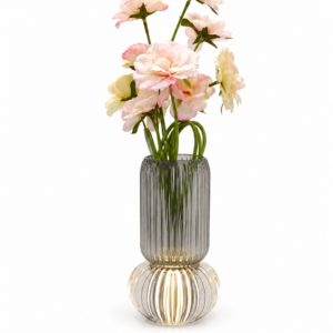 Vaso grigio fume con luce led Henriette
