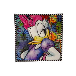 Quadro Daisy Duck tecnica mista su tela Egan (Disney)