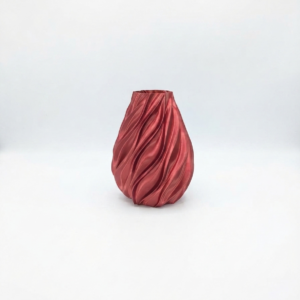 Vaso Decorativo Mela Verde – Design Elicoidale in PLA (Acido Polilattico) Rosso Metallizzato