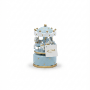 Carillon Giostrina con Cavalli Le Stelle – Linea Baby Azzurro e Oro