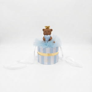 Scatola Portaoggetti L'Infinito con Orsetto Principe – Linea Baby Azzurro e Oro
