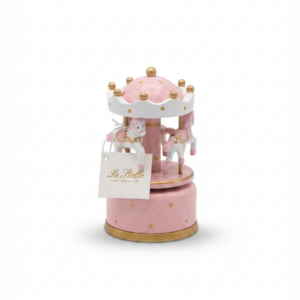 Carillon Giostrina con Cavalli Le Stelle – Linea Baby Rosa e Oro