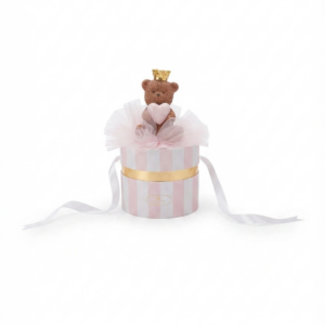 Scatola Portaoggetti L'Infinito con Orsetto Principessa – Linea Baby Rosa e Oro