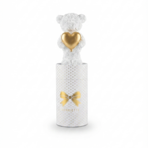 Scatola Portaoggetti con Orsetto Bianco e Cuore Oro Henriette – Linea Elegance