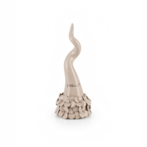 Corno Portafortuna in Ceramica Mela Verde – Linea Petali Tortora / Sabbia
