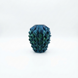 Vaso Decorativo Mela Verde – Linea Scultorea a Nido d'Ape in PLA Verde Ottanio Cangiante